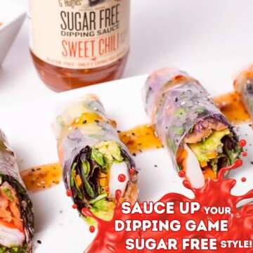 G Hughes Sugar Free, Sweet Chili Sauce - Gluten Free Dipping Sauces, Sugar Free Sauce, No Sugar Hot Sauce, Low Carb Red Chili Sauce, Spicy Chili Sauce - 18 oz (3 Pack)