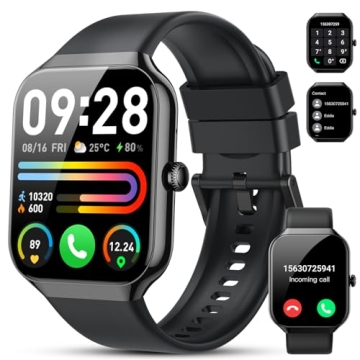 Smart Watch(Answer/Make Call), 1.96" HD Smartwatch for Men Women, 2024 Fitness Activity Tracker with 110+ Sport Modes/Heart Rate/Sleep Monitor/Pedometer, IP68 Waterproof Fitness Watch for Android iOS