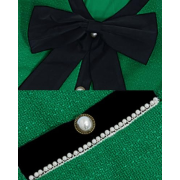 Elegant Women's Tweed Bow Mini Dress for Work