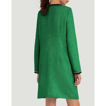 Elegant Women's Tweed Bow Mini Dress for Work