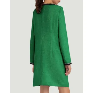 Elegant Women's Tweed Bow Mini Dress for Work