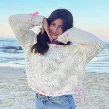 Chic Y2K Fairy Bow Knit Sweater for Fashion Lovers