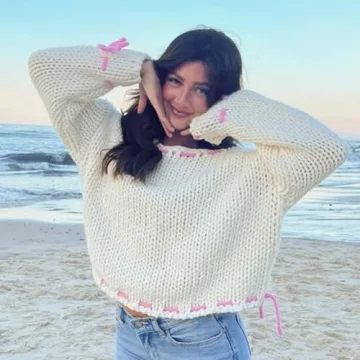 Chic Y2K Fairy Bow Knit Sweater for Fashion Lovers