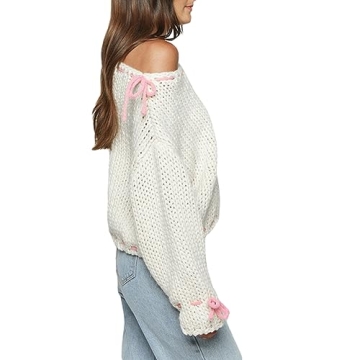 Chic Y2K Fairy Bow Knit Sweater for Fashion Lovers