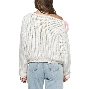 Chic Y2K Fairy Bow Knit Sweater for Fashion Lovers