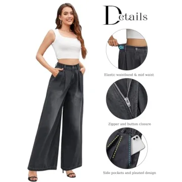 Tapata Women's Tall Wide Leg Jeans - Chic Comfort