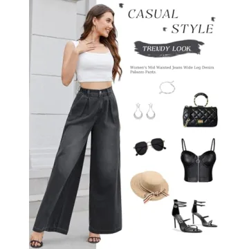 Tapata Women's Tall Wide Leg Jeans - Chic Comfort