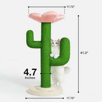 VETRESKA 41.3" Cat Scratching Post with Bed, Tall Cat Scratch Post for Indoor Cats, 2-in-1 Cat Tree ...