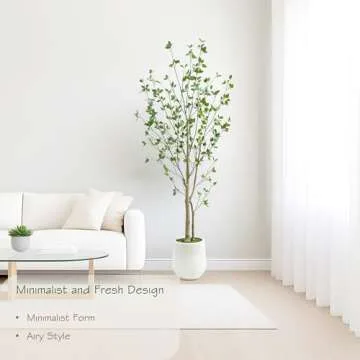 Bellacat 6ft Minimalist Artificial Citrus Tree with Large Exquisite Planter, 72in Faux Citrus Tree with Realistic Leaves, Faux Tree Indoor Outdoor for Home Office Living Room Bedroom Porch Decor.