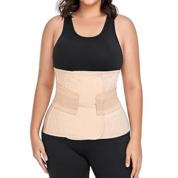 Moolida Abdominal Binder Post Surgery Black, XXL