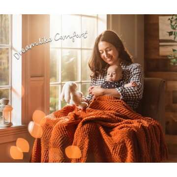 Chanasya Premium Textured Knit Throw Blanket with Tassels - Soft, Cozy Blanket for Couch, Bed, Livin...