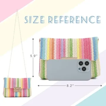 Oweisong Summer Straw Purse Lightweight and Colorful