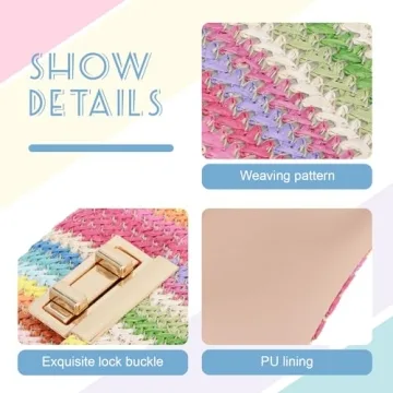 Oweisong Summer Straw Purse Lightweight and Colorful