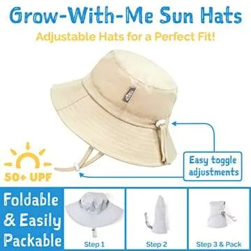JAN & JUL Summer Bucket Hat for Toddler Boy - 50+ UPF, Light Blue, Packable for Ages 2-5