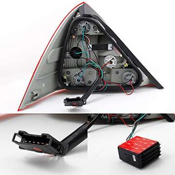 AKKON - For Mercedes Benz R170 SLK Class Red Clear Rear LED Tail Lights Brake Lamps Replacement Left...