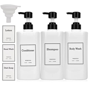 Durable Refillable Shampoo & Conditioner Dispenser Set