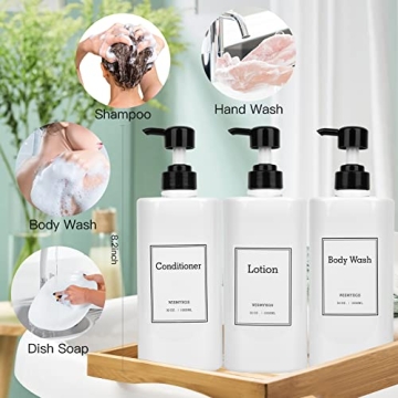 Durable Refillable Shampoo & Conditioner Dispenser Set