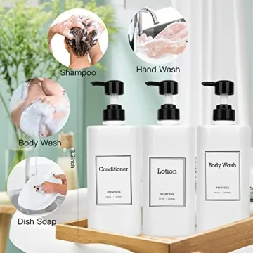 Durable Refillable Shampoo & Conditioner Dispenser Set