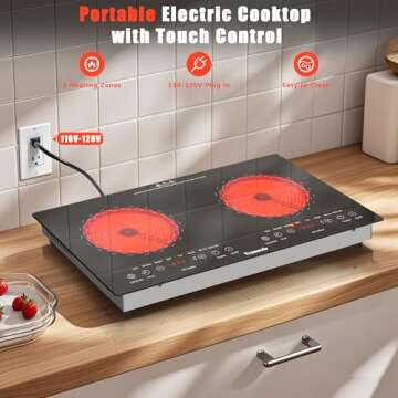 Traenvir 2 Burner Electric Cooktop - 24 Inch Versatile Stove