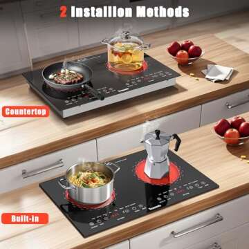 Traenvir 2 Burner Electric Cooktop - 24 Inch Versatile Stove