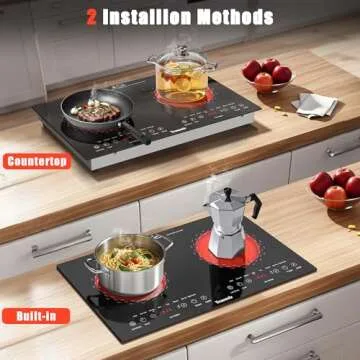 Traenvir 2 Burner Electric Cooktop - 24 Inch Versatile Stove