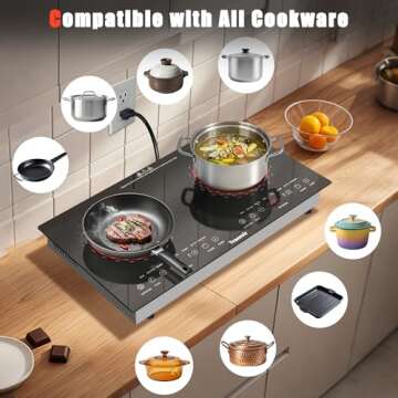 Traenvir 2 Burner Electric Cooktop - 24 Inch Versatile Stove