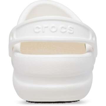 Crocs Unisex-Adult Bistro Clogs, Slip Resistant Work Shoes, White, 10 Women/8 Men