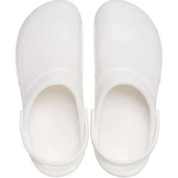 Crocs Unisex-Adult Bistro Clogs, Slip Resistant Work Shoes, White, 10 Women/8 Men