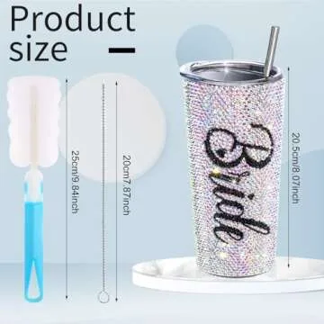 Elegant Vesici Bling Bride Tumbler 20 oz for Weddings