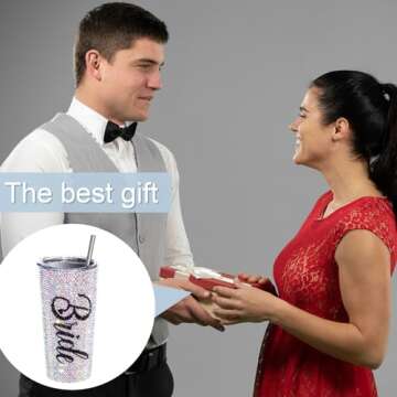 Elegant Vesici Bling Bride Tumbler 20 oz for Weddings