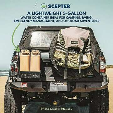 Scepter Portable Water Container, Military Style Storage for Camping, 5 Gallon, Green