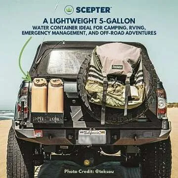 Scepter Portable Water Container, Military Style Storage for Camping, 5 Gallon, Green