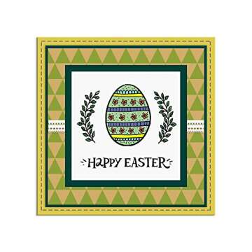 Happy Easter Clear Stamps for Card Making and Paper Craft, Easter Eggs Leaves Branch Words Clear Rubber Stamps for Holiday Card Making Decoration and DIY Scrapbooking