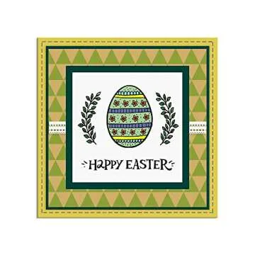 Happy Easter Clear Stamps for Card Making and Paper Craft, Easter Eggs Leaves Branch Words Clear Rubber Stamps for Holiday Card Making Decoration and DIY Scrapbooking
