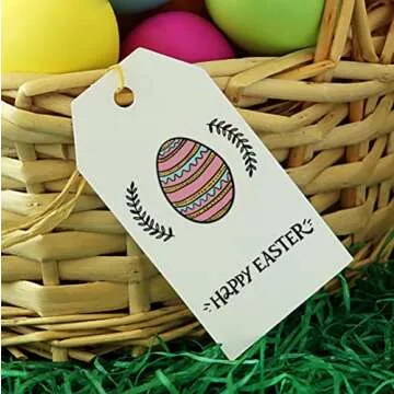 Happy Easter Clear Stamps for Card Making and Paper Craft, Easter Eggs Leaves Branch Words Clear Rubber Stamps for Holiday Card Making Decoration and DIY Scrapbooking