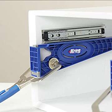 Kreg Tool Company - Kreg KHI-SLIDE Installation Jig Drawer Slide Jig and Kreg KHC-PREMIUM Face Clamp (2 Pack)