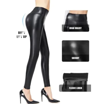 Stylish Ginasy Faux Leather Leggings for Women
