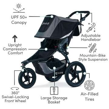 BOB Revolution Flex 3.0 Jogging Stroller Graphite Black