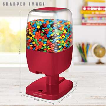 Sharper Image 13" Automatic Candy Dispenser, Touch-Activated Desktop Vending Machine, Compact Size for Shelf Work Desk Home Countertop, Fits Small Snacks Gumballs Jellybeans Nuts Trail Mix Cereal