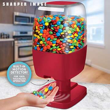 Sharper Image 13" Automatic Candy Dispenser, Touch-Activated Desktop Vending Machine, Compact Size for Shelf Work Desk Home Countertop, Fits Small Snacks Gumballs Jellybeans Nuts Trail Mix Cereal
