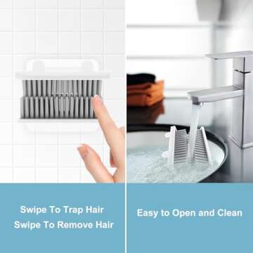 Hair Catcher, Reusable Shower Wall Hair Collector Hair Trap for Drain Protector, Silicone Hair Catcher for Bathroom Bathtub