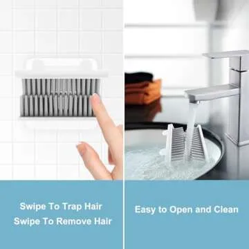 Hair Catcher, Reusable Shower Wall Hair Collector Hair Trap for Drain Protector, Silicone Hair Catcher for Bathroom Bathtub