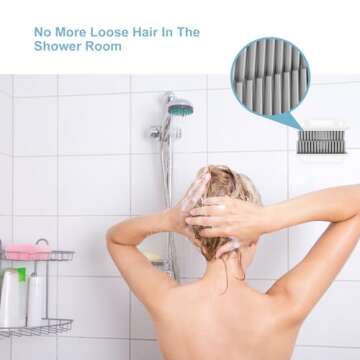 Hair Catcher, Reusable Shower Wall Hair Collector Hair Trap for Drain Protector, Silicone Hair Catcher for Bathroom Bathtub