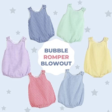 Lil Cactus Light Blue Seersucker Baby Romper 3-6M