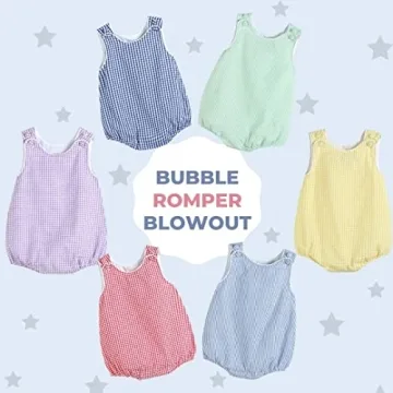 Lil Cactus Light Blue Seersucker Baby Romper 3-6M