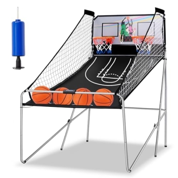 Candockway Foldable Electronic Dual Basketball Arcade Game, Double Shot 2 Player, 8 Game Options w/4...