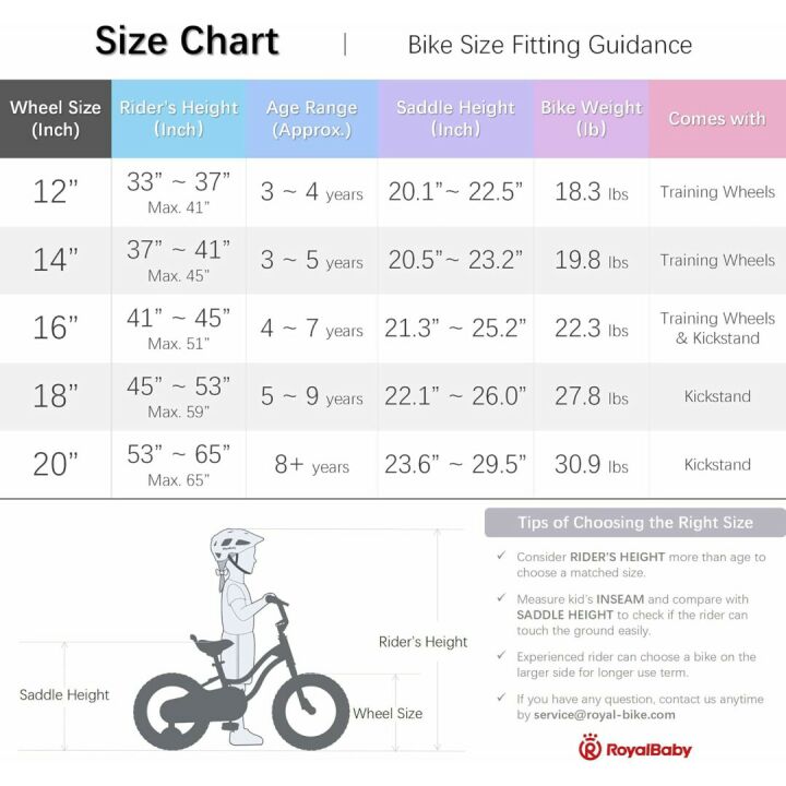 Royalbaby Stargirl Girls Bike - 12-20 Inch Bicycles