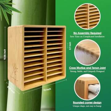 TIKSPCAE Marker Organizer for 168 Markers,Bamboo Wooden Desk Storage Organizer Rack,Markers Pens Pencils Art Brushes Storage Holder for Home Classroom Office Decor, 168makers