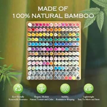 TIKSPCAE Marker Organizer for 168 Markers,Bamboo Wooden Desk Storage Organizer Rack,Markers Pens Pencils Art Brushes Storage Holder for Home Classroom Office Decor, 168makers