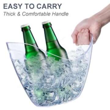 Asika Ice Bucket for Drinks, 3.5 Liter Clear Acrylic